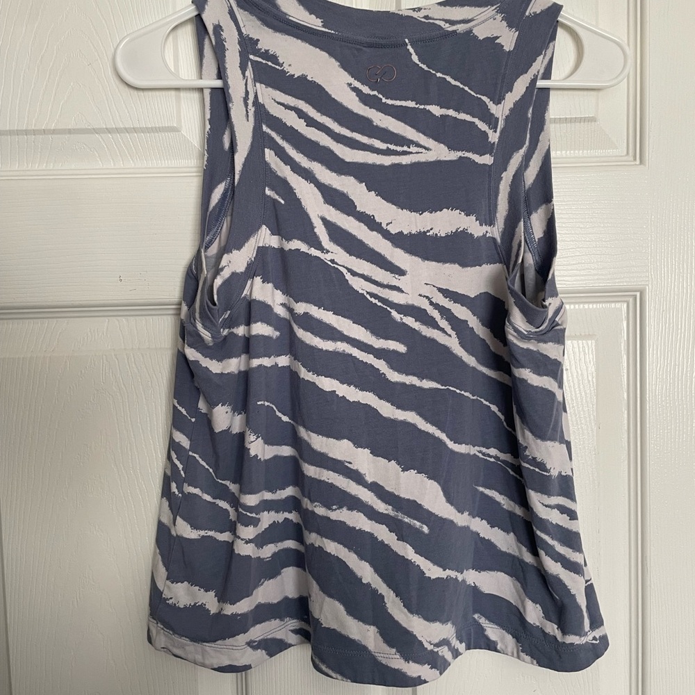 CALIA by Carrie Underwood Navy and White Zebra-Print Muscle Tank - Picture 5 of 6